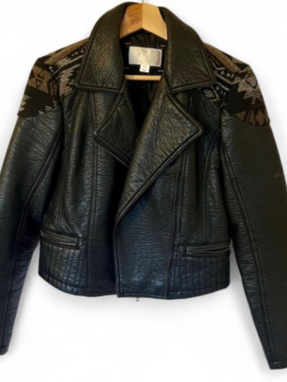 Xhilaration Black Faux Leather Moto Jacket